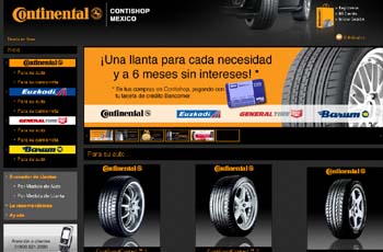Ofrece Continental venta de llantas por Internet en México