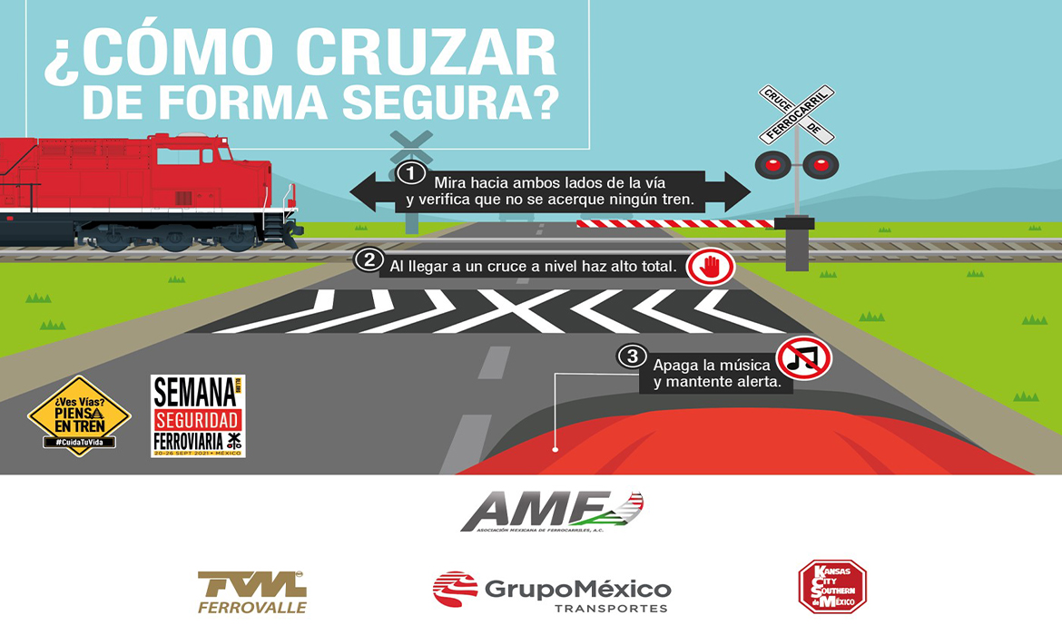 México se suma a la “Semana de Seguridad Vial Ferroviaria”